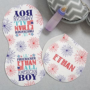 Red, White and Blue Personalized Burp Cloths - Set of 2 - 29542-B
