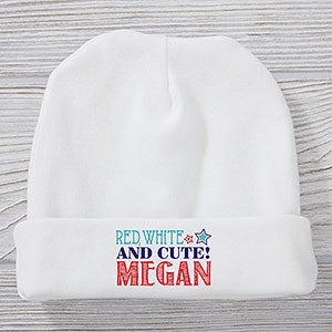 Red, White and Blue Personalized Baby Hat - 29543-H