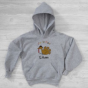I'm Stuffed Personalized Thanksgiving Hanes® Kids Hooded Sweatshirt - 29544-YHS