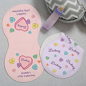 Little Valentine Personalized Burp Cloths - Set of 2 - 29552-B