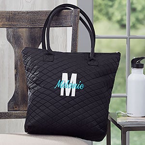 Playful Name Embroidered Canvas Storage Tote