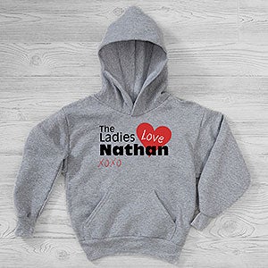 The Ladies Love Me Personalized Hanes® Kids Hooded Sweatshirt - 29570-YHS