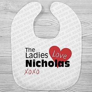 The Ladies Love Me Personalized Baby Bib - 29573-B