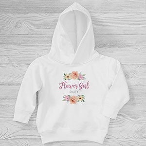 Floral Wreath Flower Girl Personalized Toddler Hooded Sweatshirts - 29585-CTHS