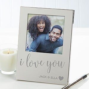 I Love You Engraved Silver Picture Frame - 29588