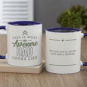 This Is What an Awesome Dad Looks Like Personalized Coffee Mug 11 oz.- Blue - 29602-BL