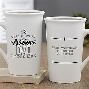 This Is What an Awesome Dad Looks Like Personalized Latte Mug 16 oz.- White - 29602-U
