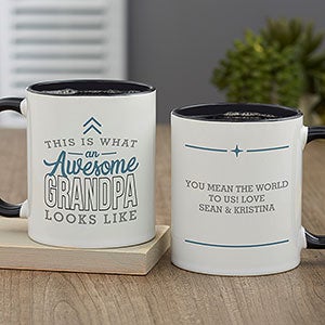 This is What an Awesome Grandpa Looks Like Personalized Coffee Mug 11 oz.- Black - 29614-B