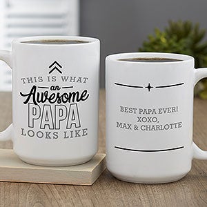 This Is What an Awesome Grandpa Looks Like Personalized Coffee Mug 15 oz.- White - 29614-L