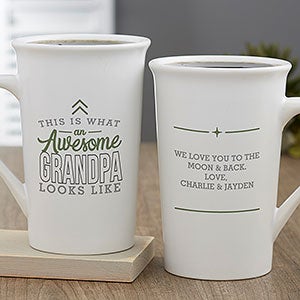 This Is What an Awesome Grandpa Looks Like Personalized Latte Mug 16 oz.- White - 29614-U