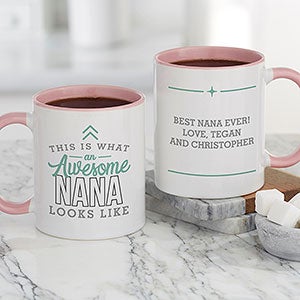 This Is What an Awesome Grandma Looks Like Personalized Coffee Mug 11 oz Pink - 29615-P