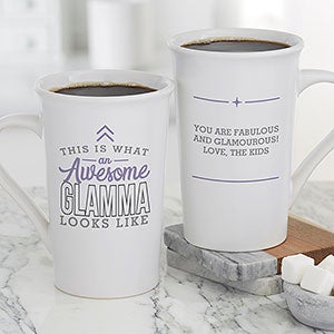 This Is What an Awesome Grandma Looks Like Personalized Latte Mug 16 oz.- White - 29615-U