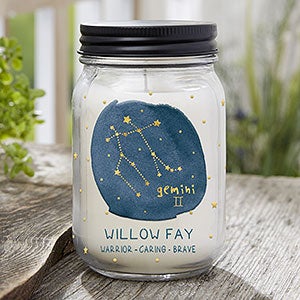 Gemini Zodiac Personalized Candle Jar - 29644
