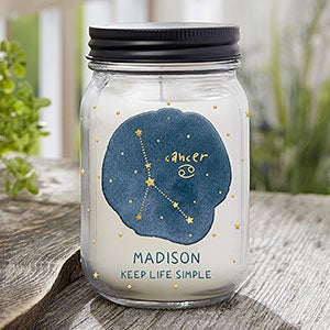 Cancer Zodiac Personalized Candle Jar - 29645