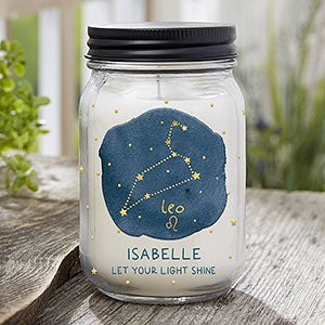 Leo Zodiac Personalized Candle Jar - 29646