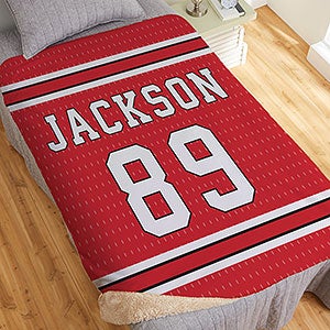 Sports Jersey Personalized 50x60 Sherpa Blanket - 29659-S