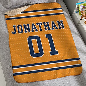 Sports Jersey Personalized 30x40 Baby Sherpa Blanket - 29659-SS