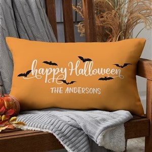 Happy Halloween Personalized Lumbar Outdoor Throw Pillow - 12” x 22” - 29660-LB