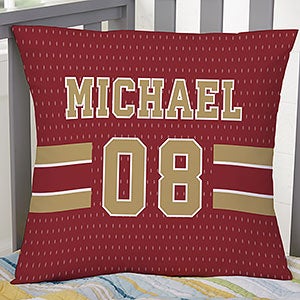 Sports Jersey Personalized 18 Throw Pillow - 29661-L
