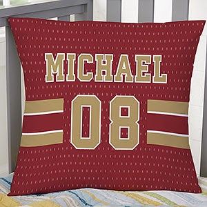 Sports Jersey Personalized 18 Velvet Throw Pillow - 29661-LV