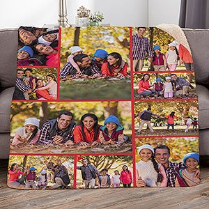 Photo Collage For Him Personalized 60x80 Sherpa Blanket - 29701-SL