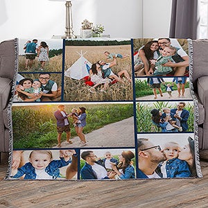 Photo Collage For Him Personalized 56x60 Woven Throw - 29701-A