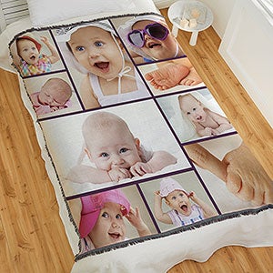 Photo Collage For Baby Personalized 56x60 Woven Photo Throw - 29703-A