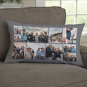 Photo Collage For Him Personalized Lumbar Throw Pillow - 29708-LB