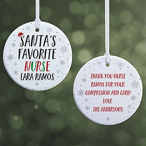 Santas Favorite Personalized Ornament - 2 Sided Glossy - 29715-2S