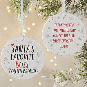 Santas Favorite Personalized Ornament - 2 Sided Matte - 29715-2L