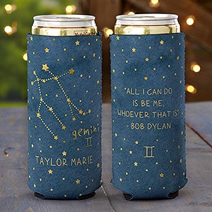 Gemini Zodiac Personalized Slim Can Cooler - 29718