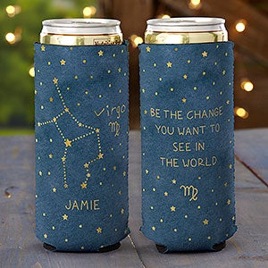 Virgo Zodiac Personalized Slim Can Cooler - 29721