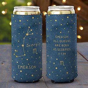 Scorpio Zodiac Personalized Slim Can Cooler - 29723