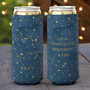 Sagittarius Zodiac Personalized Slim Can Cooler - 29724