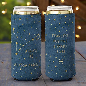 Pisces Zodiac Personalized Slim Can Cooler - 29727