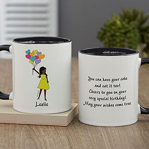 Birthday Balloons philoSophie's® Personalized Coffee Mug 11oz.- Black - 29742-B