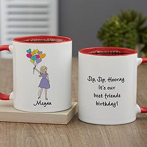 Birthday Balloons philoSophies® Personalized Coffee Mug 11oz Red - 29742-R