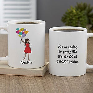 Birthday Balloons philoSophies® Personalized Coffee Mug 11oz White - 29742-S