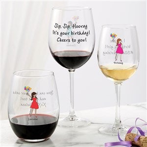 Ultra Rare Edition Personalized Balloon Red Wine Glass (Custom Product)