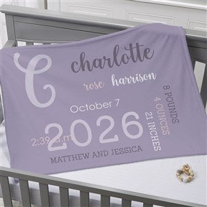 Modern All About Baby Girl Personalized 30x40 Plush Fleece Baby Blanket - 29780-BF