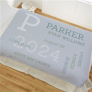 Modern All About Baby Boy Personalized 50x60 Plush Fleece Baby Blanket - 29781-F