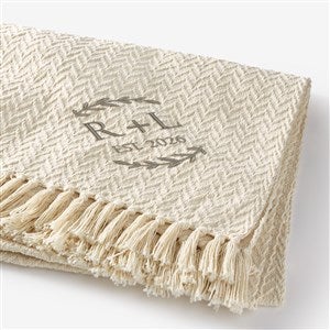 Their Initials Wedding Embroidered Afghan - 29790