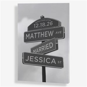 Street Sign Wedding Personalized Canvas Print - 16x24 - 29795-M