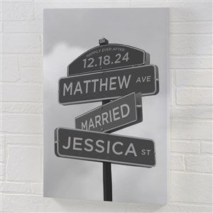 Street Sign Wedding Personalized Canvas Print - 16x24 - 29795-M