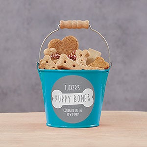 Write Your Own Personalized Mini Dog Treat Bucket - Turquoise - 29807-T