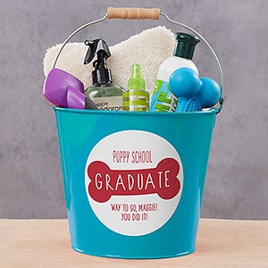 Write Your Own Personalized Large Dog Treat Bucket - Turquoise - 29807-TL