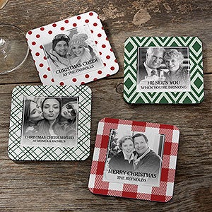 Christmas Custom Pattern Personalized Photo Coaster - 29826