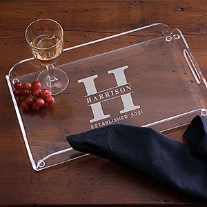 Lavish Last Name Personalized Acrylic Serving Tray - 29843