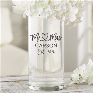 Infinite Love Personalized Cylinder Glass Wedding Vase - 29845