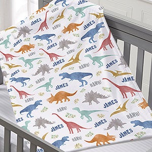 Dinosaur World Personalized 30x40 Plush Fleece Blanket - 29868-SF
